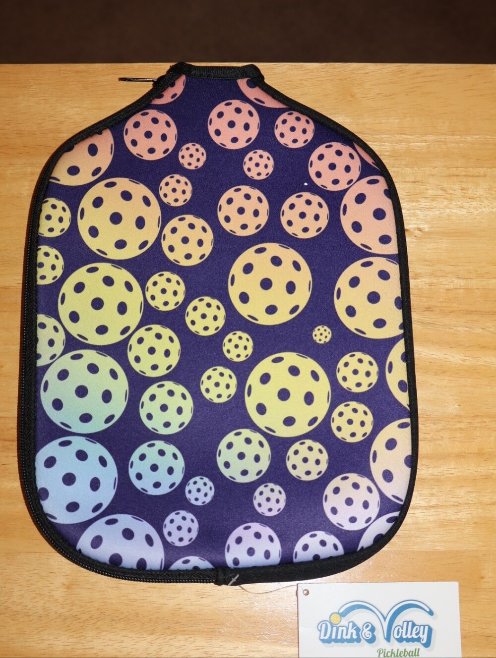 Dink & Volley Pickleball Paddle Cover — Multicolor Dot Design. NWT.
